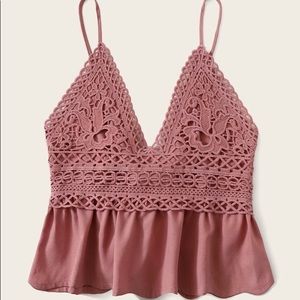 Lace Overlay Cami Top